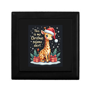 Giraffe Wearing Santa Hat Matching Christmas Pajam Gift Box