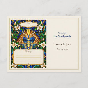 Giraffe Wedding Guest Book Wishes Postcard