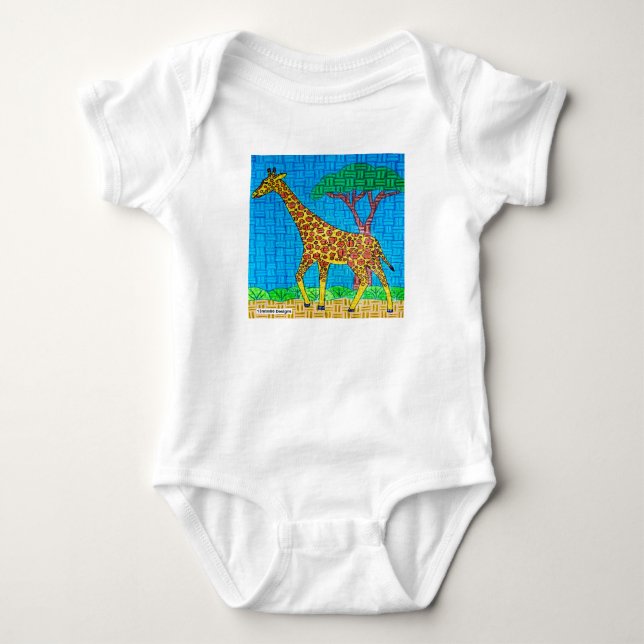 Giraffe (white) - Baby Bodysuit (Front)