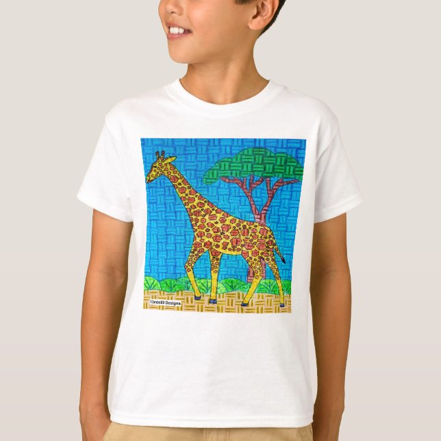 Giraffe (white) - Boy's Basic T-Shirt (Front)