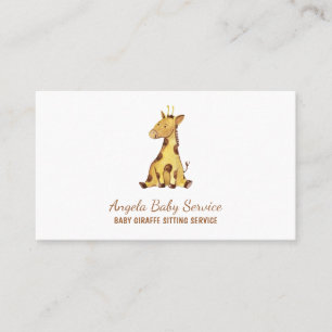 Giraffe Wild Animal baby sitting Business Card