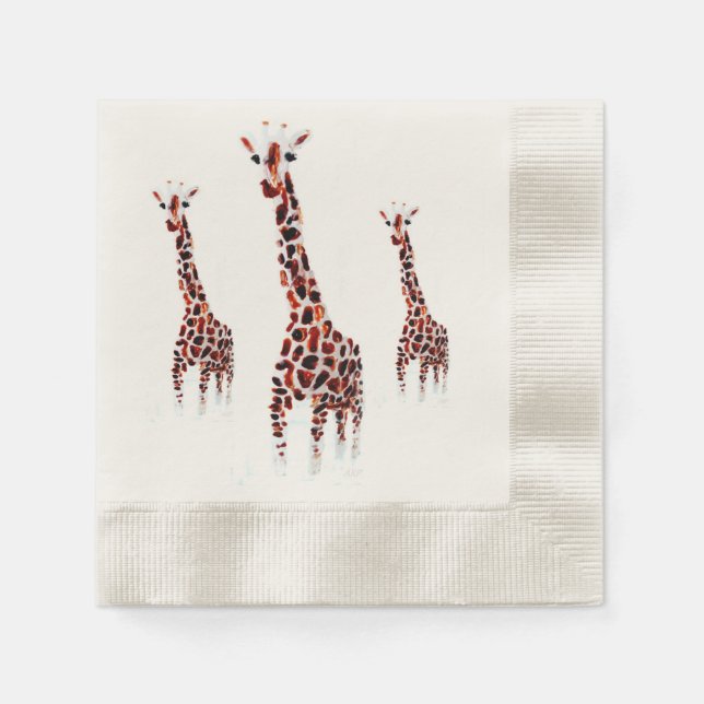 Giraffe Wild Animal Wildlife Napkins (Front)