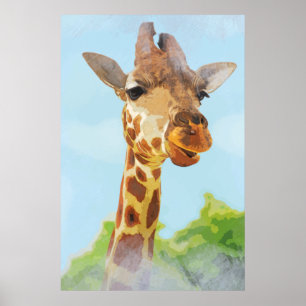 Giraffe wild fantastic animal poster