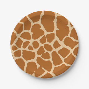 Giraffe wild jungle safari animal paper plates