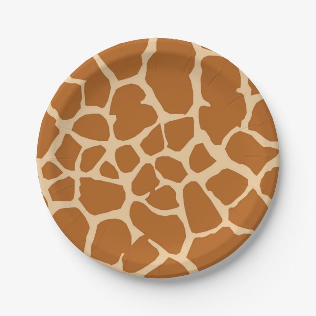 Giraffe wild jungle safari animal paper plates (Front)