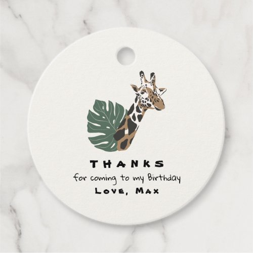 Giraffe Wild One Favor Tags