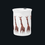 Giraffe Wildlife Art Pitcher<br><div class="desc">Pitcher jug for giraffe lovers with giraffes all around it, created from my original glass painting. Available on a variety of products, so you can make a set © Annabel Potter. See my website www.animalglassdesigns.co.uk for original glass paintings</div>