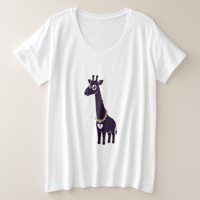 Giraffe with a Broken Heart Plus Size T-Shirt (Design Front)