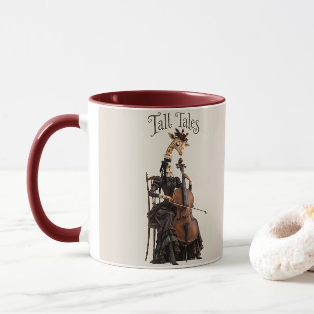 Giraffe with a Cello Mug (With Donut)