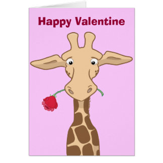 Giraffe Valentine Cards - Greeting &amp; Photo Cards | Zazzle