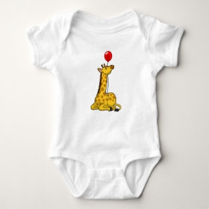 Giraffe with Balloon Baby Bodysuit