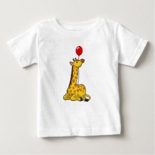 Giraffe with Balloon Baby T-Shirt