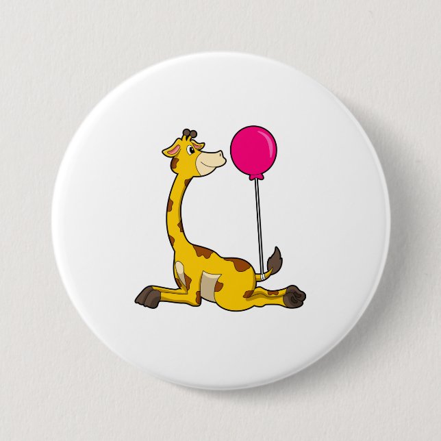 Giraffe with Balloon Button (Front)