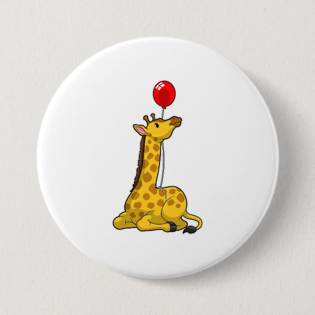 Giraffe with Balloon Button (Front)