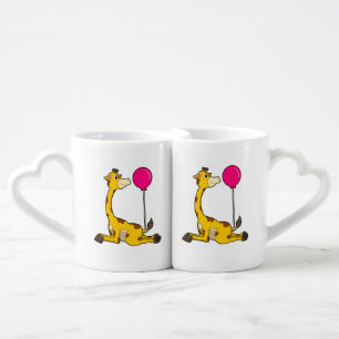 Giraffe with Balloon Coffee Mug Set