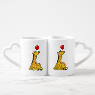 Giraffe with Balloon Coffee Mug Set