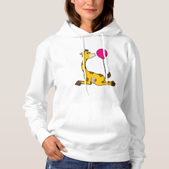 Giraffe with Balloon Hoodie (Front)