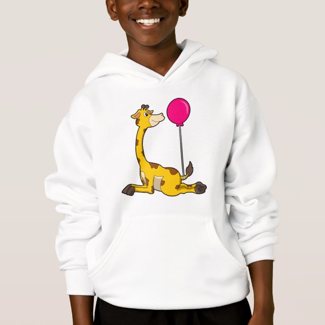 Giraffe with Balloon Hoodie (Front)