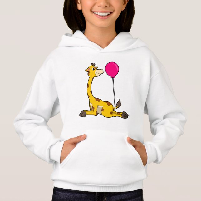 Giraffe with Balloon Hoodie (Front)