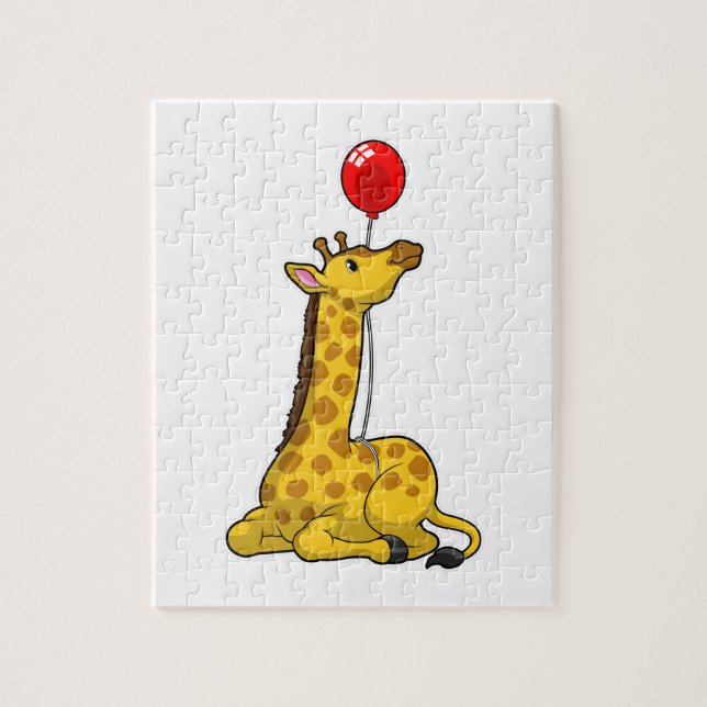 Giraffe with Balloon Jigsaw Puzzle (Vertical)