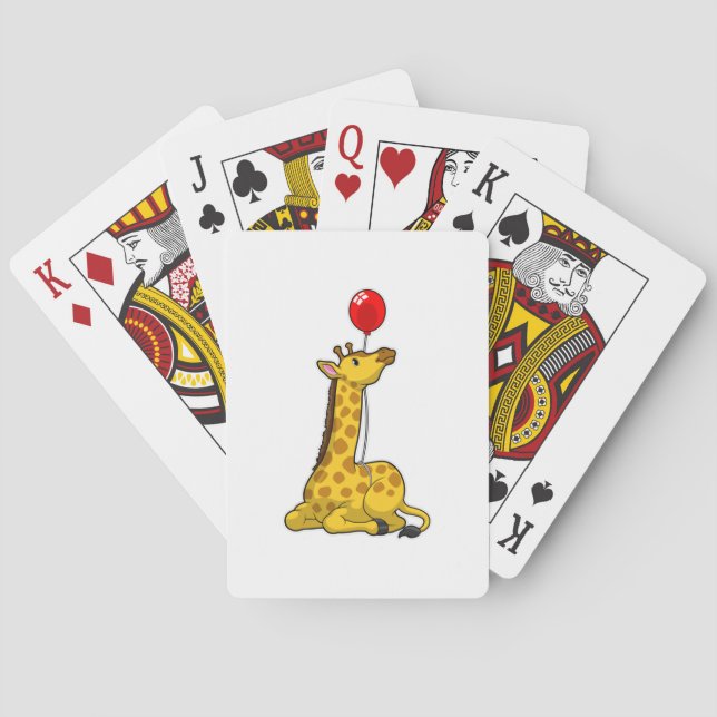 Giraffe with Balloon Poker Cards (Back)
