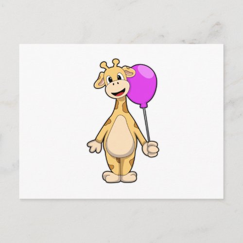 Giraffe with Balloon Postcard