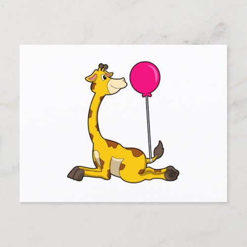 Giraffe with Balloon Postcard