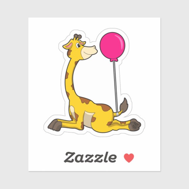 Giraffe with Balloon Sticker (Sheet)