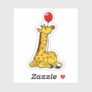 Giraffe with Balloon Sticker