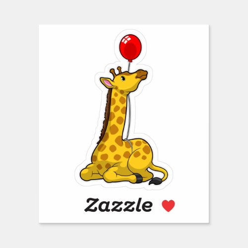 Giraffe with Balloon Sticker