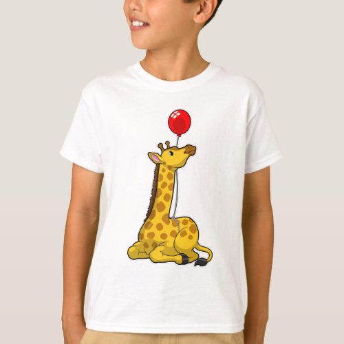 Giraffe with Balloon T_Shirt