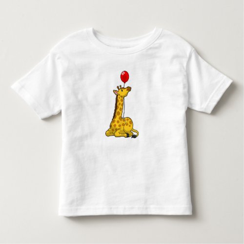 Giraffe with Balloon Toddler T_shirt