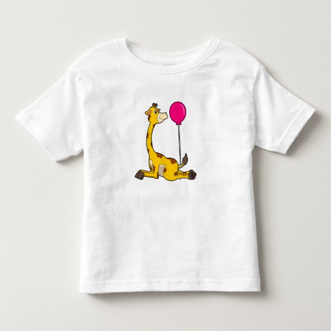 Giraffe with Balloon Toddler T-shirt (Front)