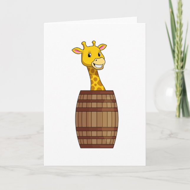 Giraffe with Barrel Card (Front)