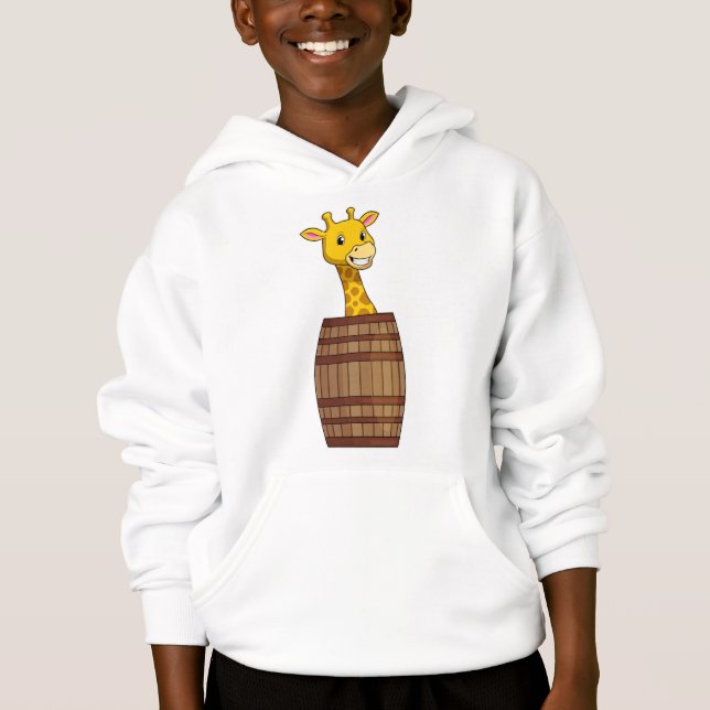 Giraffe with Barrel Hoodie (Front)