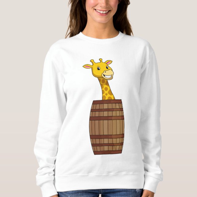Giraffe with Barrel Sweatshirt (Front)