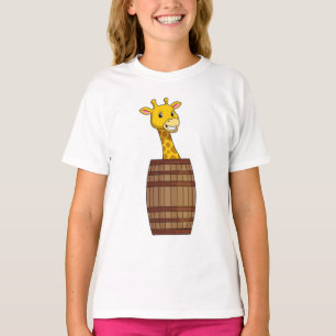 Giraffe with Barrel T-Shirt