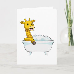 Giraffe with Bathtub with Foam Card