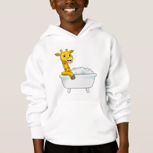 Giraffe with Bathtub with Foam Hoodie