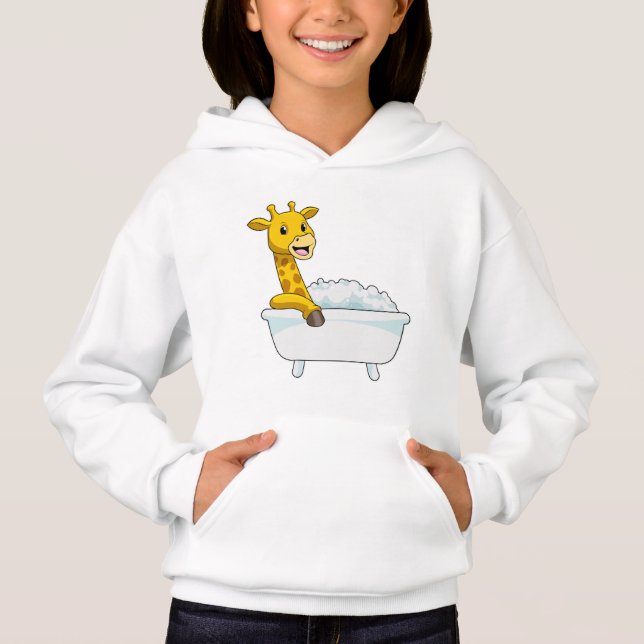 Giraffe with Bathtub with Foam Hoodie (Front)