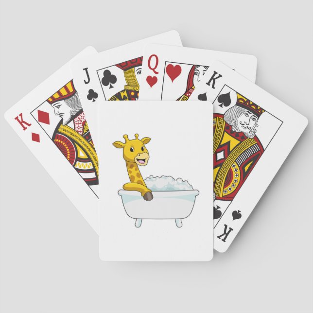 Giraffe with Bathtub with Foam Poker Cards (Back)
