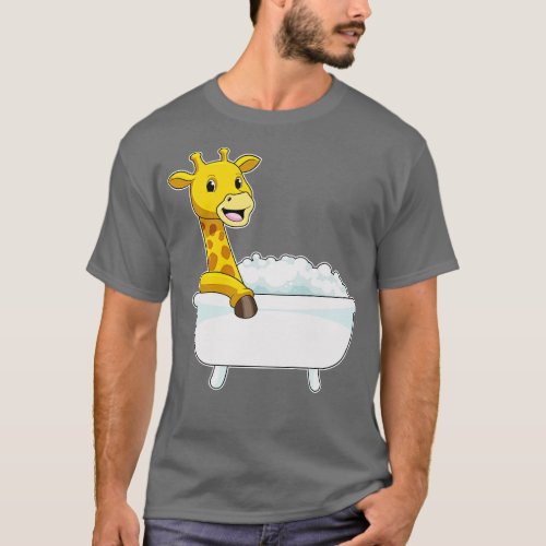 Giraffe With Bathtub With Foam  T_Shirt