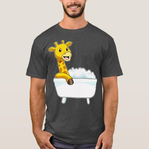 Giraffe With Bathtub With Foam  T_Shirt