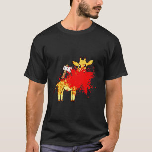 Giraffe With Blood The Anti Halloween Zombie Giraf T-Shirt