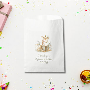 Giraffe with Book Chapter One 1st Birthday Party  Favor Bag