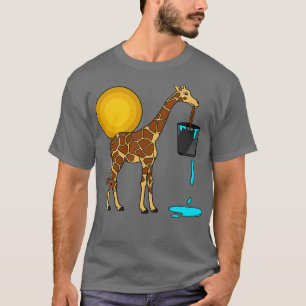 Giraffe with Bucket of Water T-Shirt