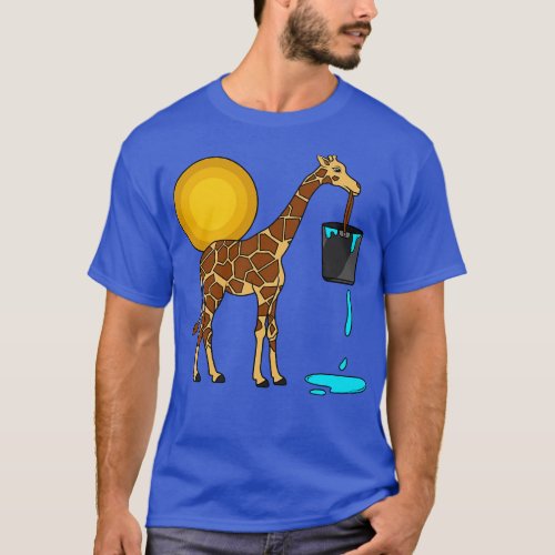 Giraffe with Bucket of Water T_Shirt