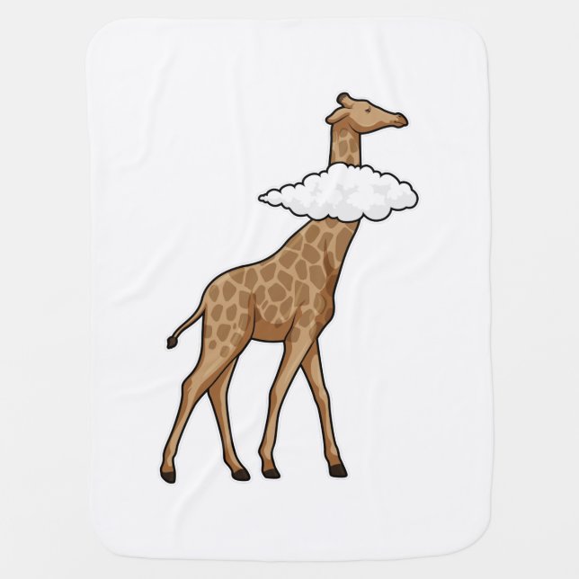 Giraffe with Cloud Baby Blanket (Front)