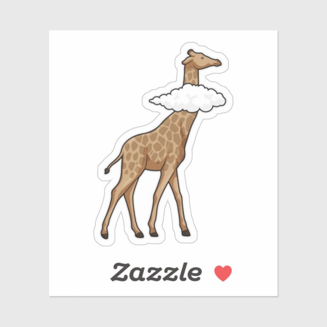 Giraffe with Cloud Sticker (Sheet)