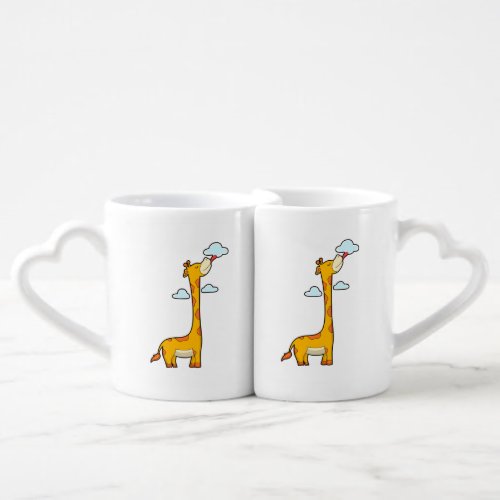 Giraffe with Clouds Coffee Mug Set